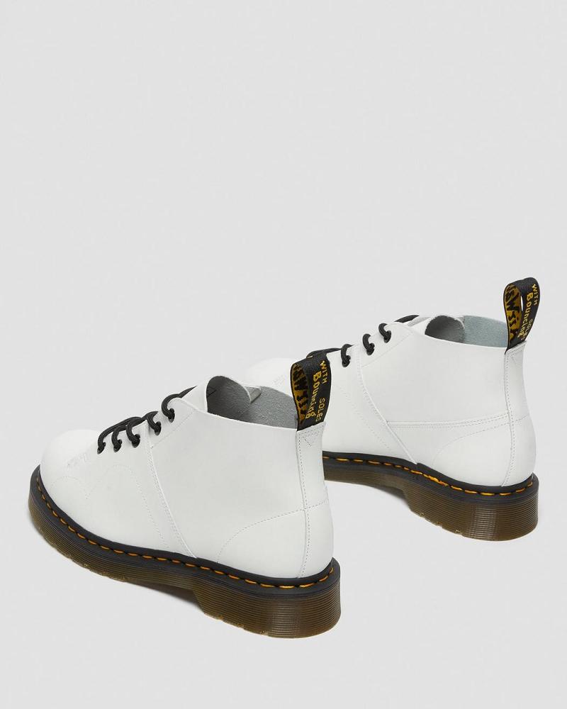 White Women's Dr Martens Church Smooth Leather Monkey Boots | CA 227ZUT